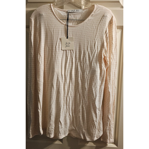 NWT Ju Ju Jams L/S Sleep shirt with built in shelf bra -stripes Sz S Made in USA - Picture 1 of 4